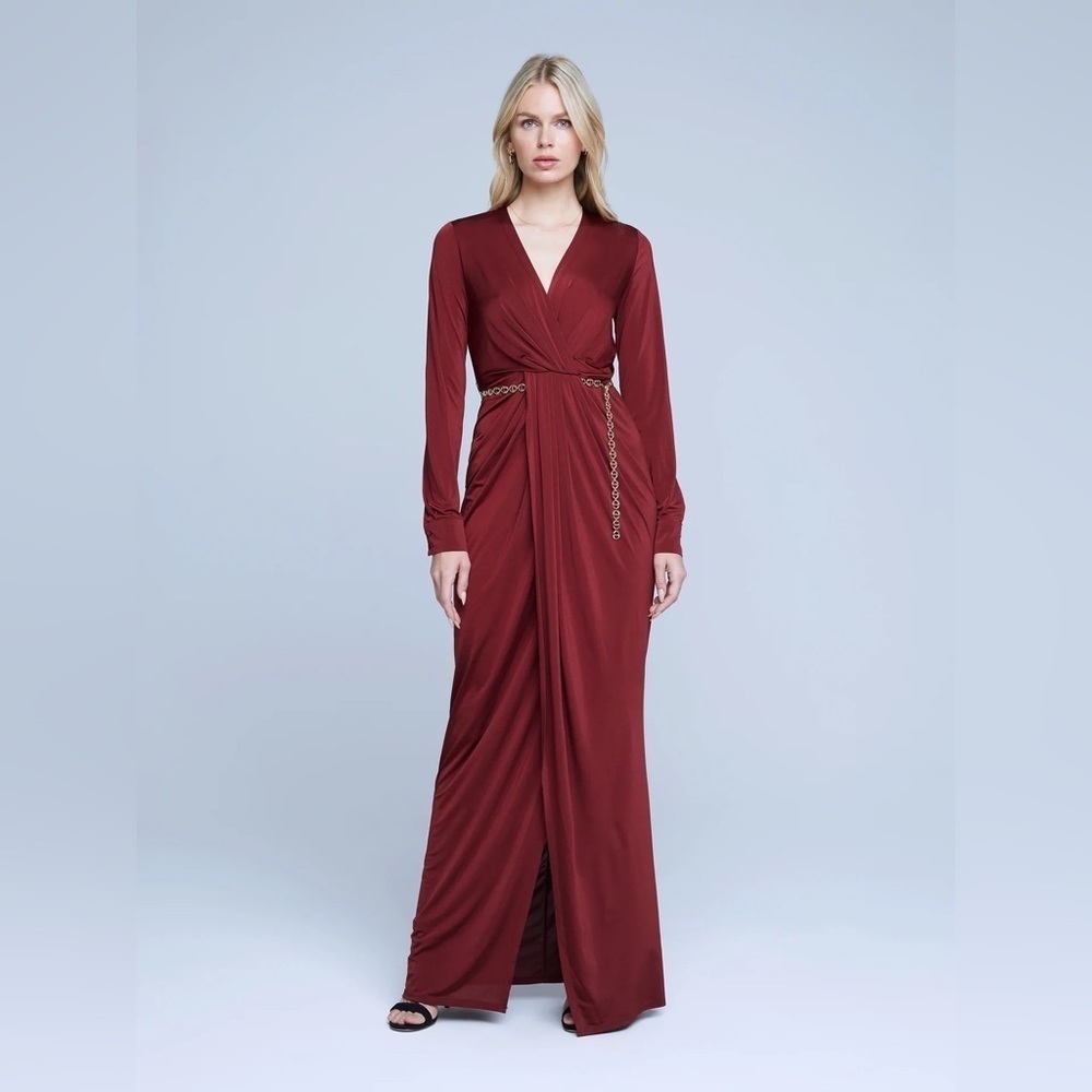 L'AGENCE Thea Twist-Front Column Dress sz 2 595$ - Picture 5 of 13